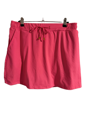 Jess Lea 2XL Tropical Hot Pink Skort Drawstring Waist Pockets